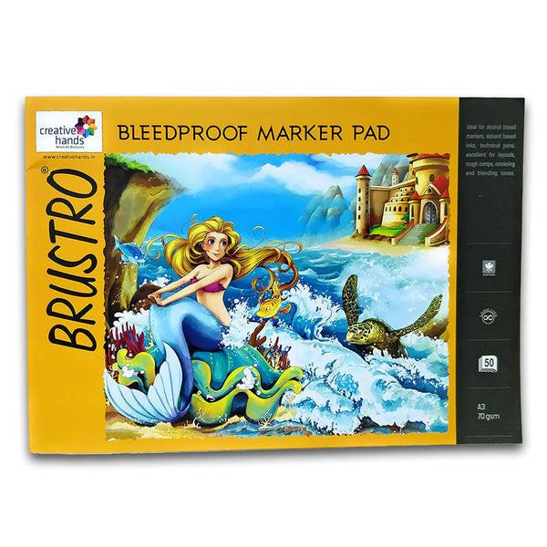 Brustro Bleed Proof Marker Papers Glued Pad A3, 70 GSM, 50 Sheets