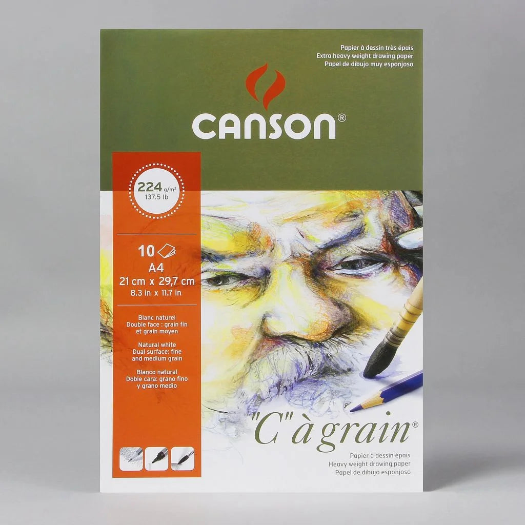 Canson Sketching Papers Loose Sheet Pack A4,10 Sheets, 224 GSM