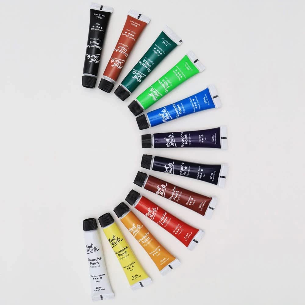 Mont Marte Gouache Colour Set Tubes 12ml Set of 12