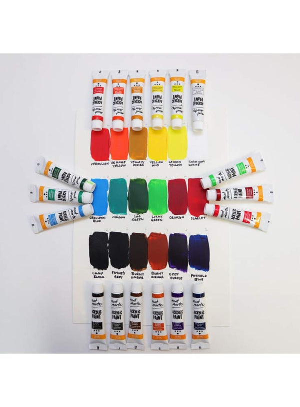 Mont Marte Acrylic Paint Set 18 Shades 12ml each