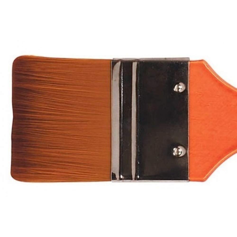Mont Marte Inch Brush 50mm, Suitable for Oil, Acrylic, Watercolour, Goauche, Poster Taklon, Short Handle