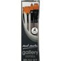 Mont Marte Mixed Brush Set of 4 Round 4,8, Flat 7, Fan 7 Suitable for Oil, Acrylic, Watercolour, Goauche, Poster Colours, Short Handle