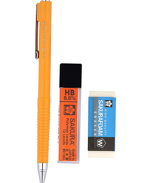 Sakura Mechanical Pencil Combo Pack Yellow 05mm HB