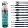 Mont Marte Detail Brush Set of 15 Suitable for Oil, Acrylic, Watercolour, Goauche, Poster 15 pcs, Short Handle