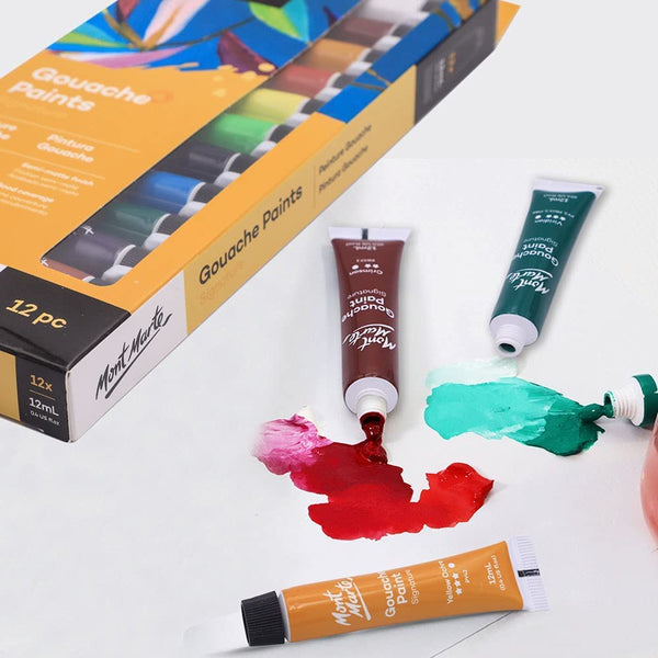 Mont Marte Gouache Colour Set Tubes 12ml Set of 12
