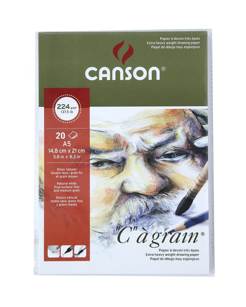 Canson Sketching Papers Loose Sheet Pack A5, 20 Sheets, 224 GSM