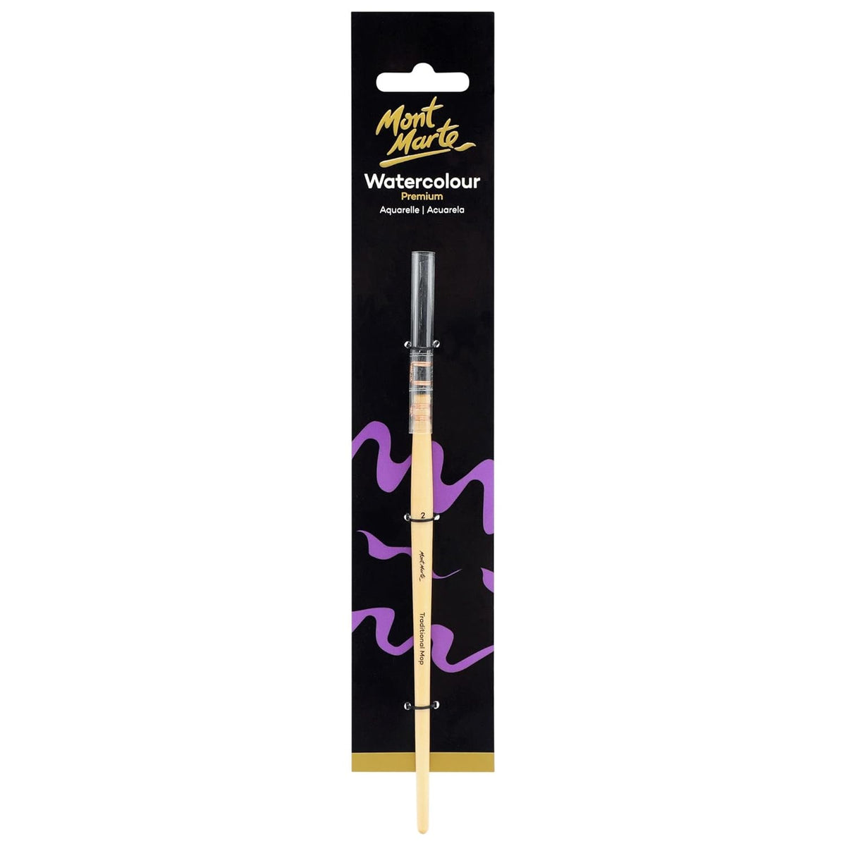 Mont Marte Mop Brush Size 0, Short Handle, Watercolour