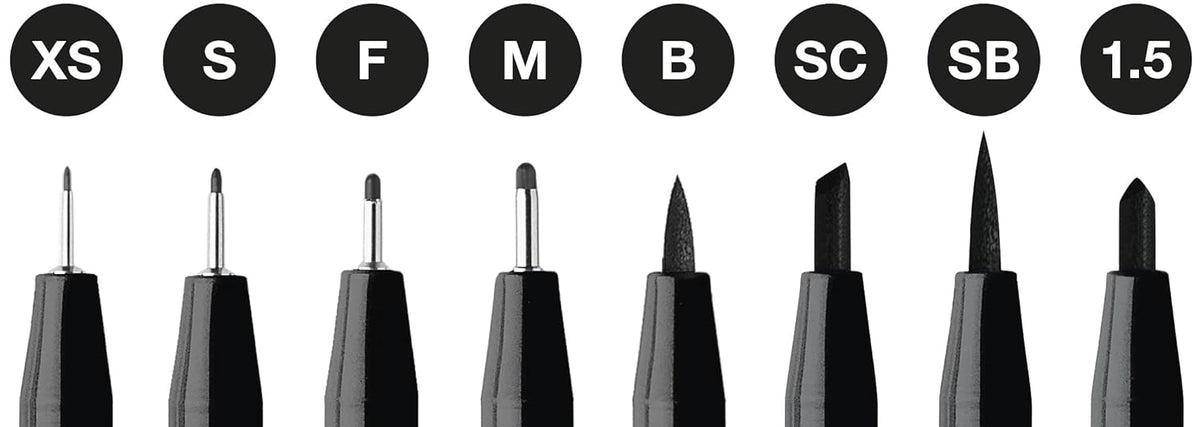 Faber Castell Drawing Pen Set Black 8 Sizes