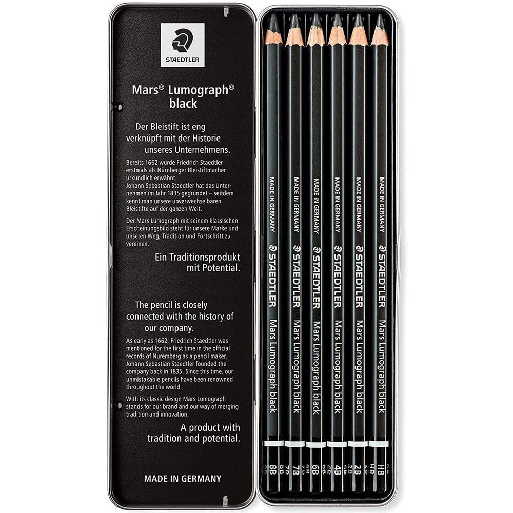 Staedtler Lumograph Black Pencil set of 6