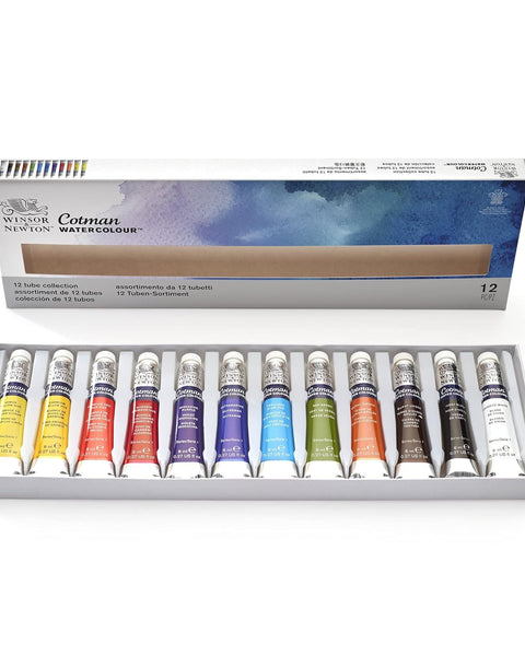 Winsor & Newton Cotman Watercolour Tubes 8ml Set of 12