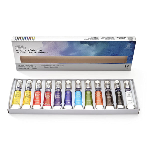 Winsor & Newton Cotman Watercolour Tubes 8ml Set of 12