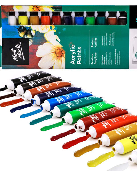 Mont Marte Acrylic Paint Set 12 Shades 12ml each