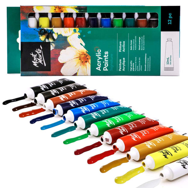 Mont Marte Acrylic Paint Set 12 Shades 12ml each