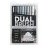Tombow ABT Brush Pen Set Gray Style Dual Tip set of 10