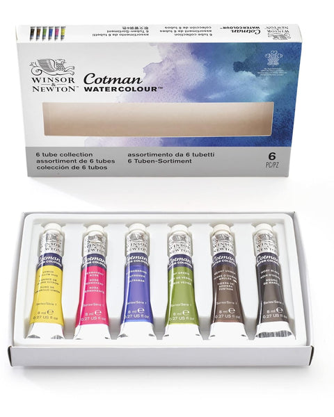 Winsor & Newton Cotman Watercolour Tubes 8ml Set of 6 Shades
