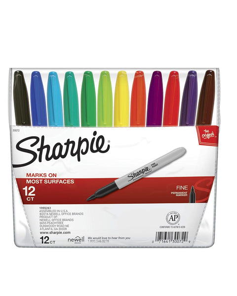 Sharpie Permanent Marker Fine set of 12