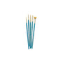 Princeton Mixed Brush Set of 5 Round 000, 3; Liner 20/0; Fan 12/0; Angle Shader 0 Suitable for Oil, Acrylic, Watercolour, Goauche, Poster Colours, Short Handle