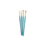 Princeton Mixed Brush Set of 4 Round 3,; Liner 2; Shader 6; Angle Shader 1/4" Suitable for Oil, Acrylic, Watercolour, Goauche, Poster Colours, Short Handle