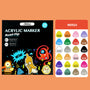 JiMiao Acrylic Marker Dual Tip 24 Shades