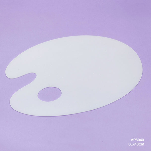 Painting Palette White Oval 30X40cm