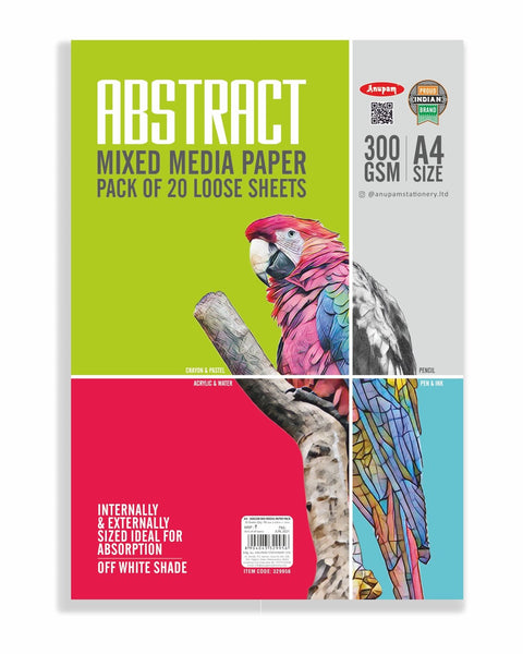 Anupam Mixed Media Loose Sheet Pack A4, 300 GSM, 20 Sheets