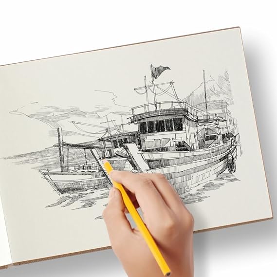 Anupam Sketch-E Khadi edition  Hard Bound A4, 200 GSM, 80 Pages