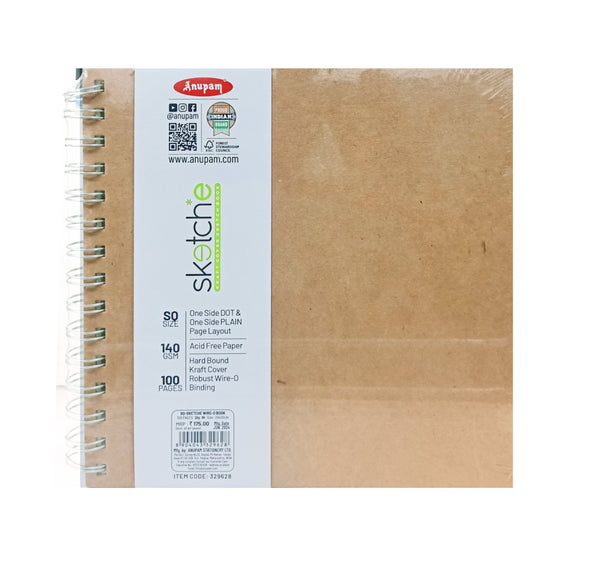 Anupam Sketch-e Sketch Book Wire-O Square, 140 GSM, 100 Pages