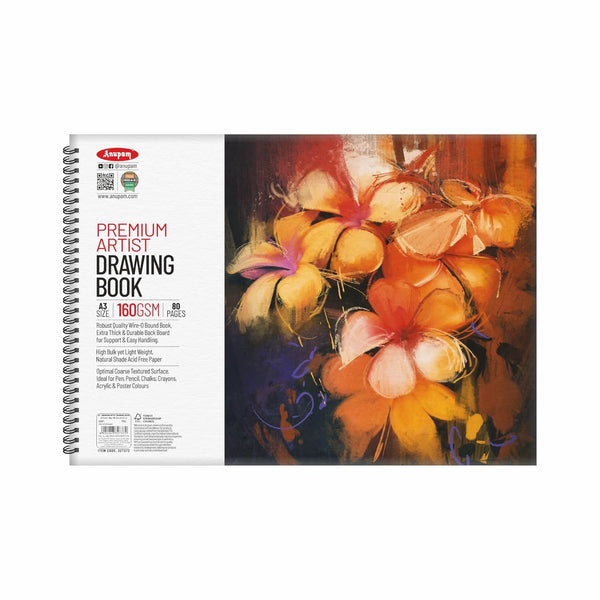 Anupam Sketch Book Spiral A3, 160 GSM, 40 Sheets