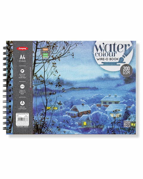Anupam Watercolour Book wire-O A4, 200 GSM, 20 Sheets