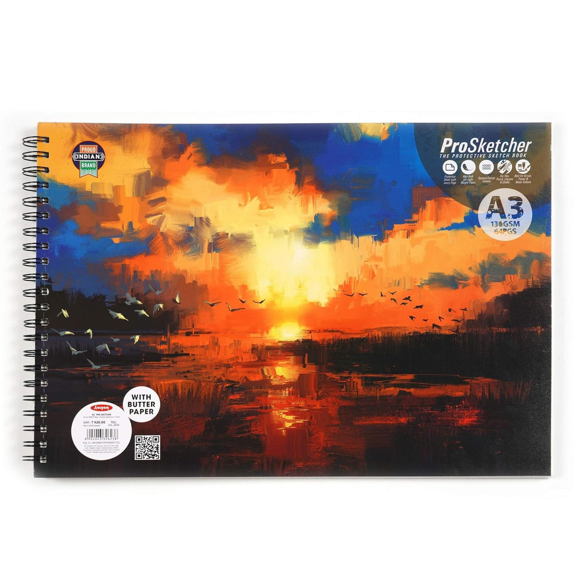 Anupam Pro Sketcher Sketch Book Wire-O A3, 32 Sheets, 140 GSM
