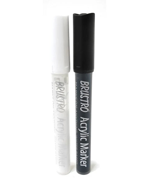 Brustro Acrylic Markers Black, White Bold Set of 2