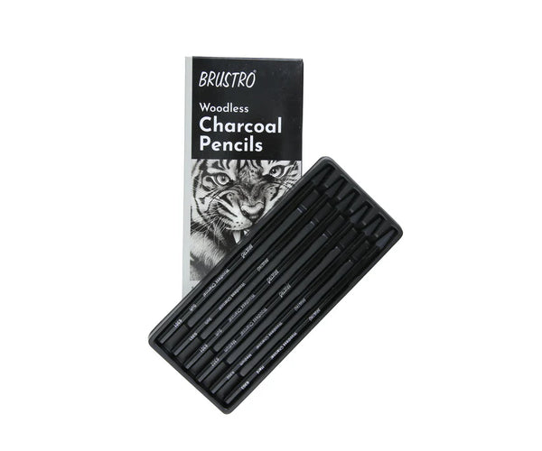 Brustro Charcoals Black Woodless Charcoal Set of 6