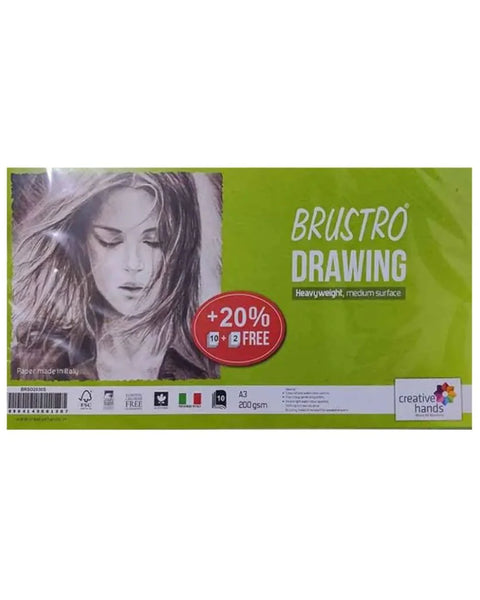 Brustro Sketching Papers Loose Sheet Pack A4, 200 GSM, 20 Sheets
