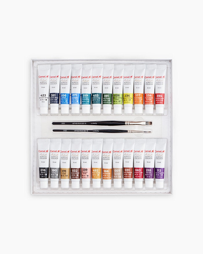 Camel Artist Acrylic Colour 9ml Tubes Set of 24 Shades
