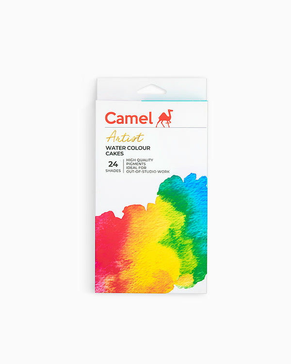 Camel Artist Water Colours Assorted box of cakes, 24 shades with Brush