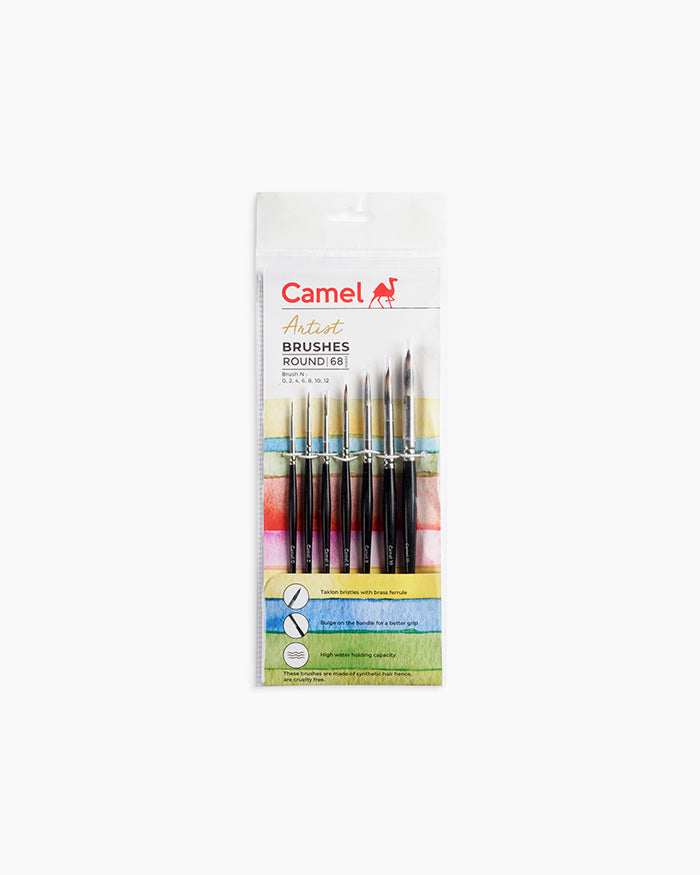 Camel Sr68 Round Brush set of 7, Short Handle