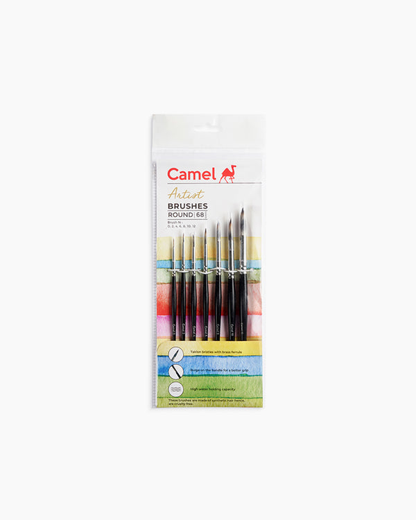 Camel Sr68 Round Brush set of 7, Short Handle