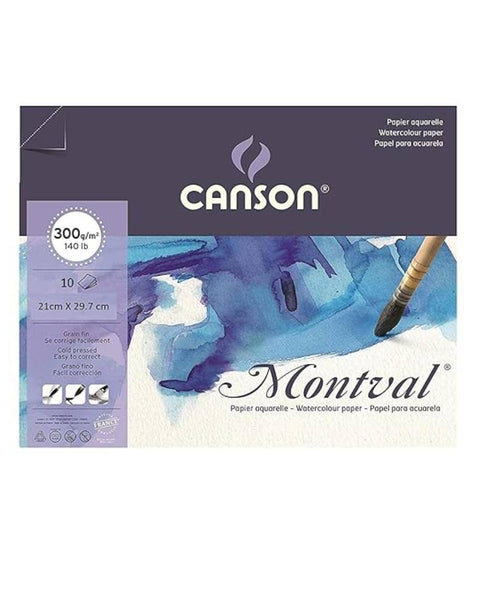 Canson Montval Watercolour Loose Sheets Pack A4, 300 GSM, 10 Sheets