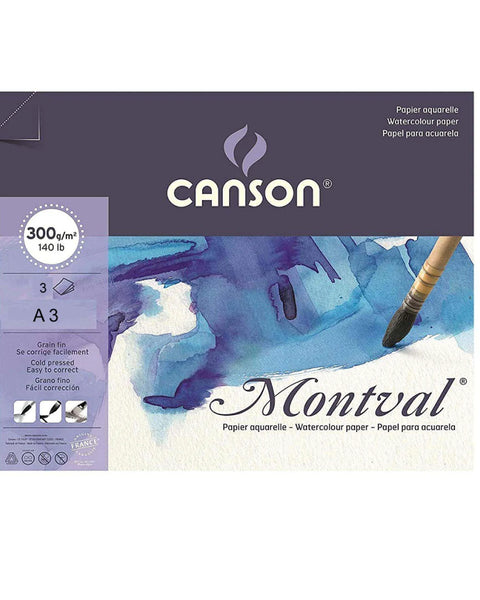 Canson Watercolour Loose Sheets Pack A3, 300 GSM, 3 Sheets