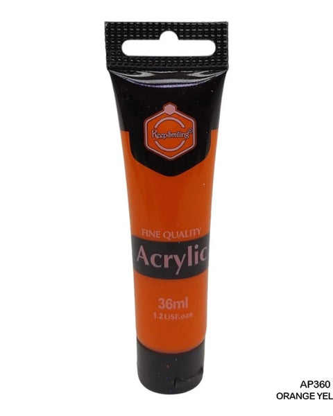 Keep Smiling Acrylic Colour Orange Yellow 36ml