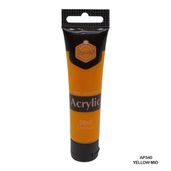 Keep Smiling Acrylic Colour Yellow Mid 36ml