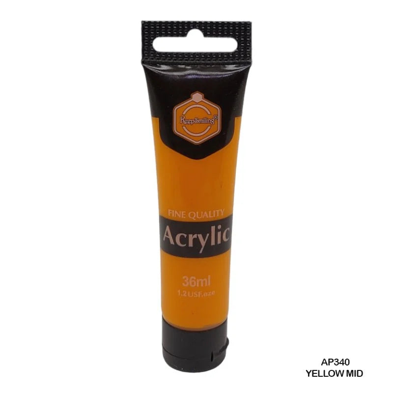 Keep Smiling Acrylic Colour Yellow Mid 36ml