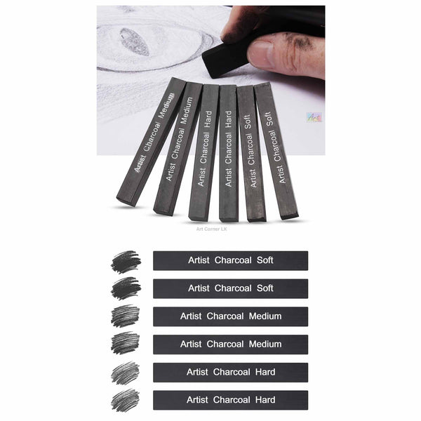 Keep Smiling Charcoal Sticks Black Set of 6