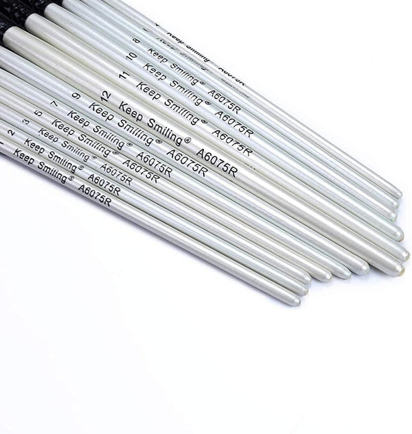 Keep Smiling Round Brush White Handle Set of 12
