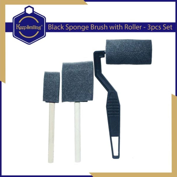 Keep Smiling Sponge Brush Set of 3
