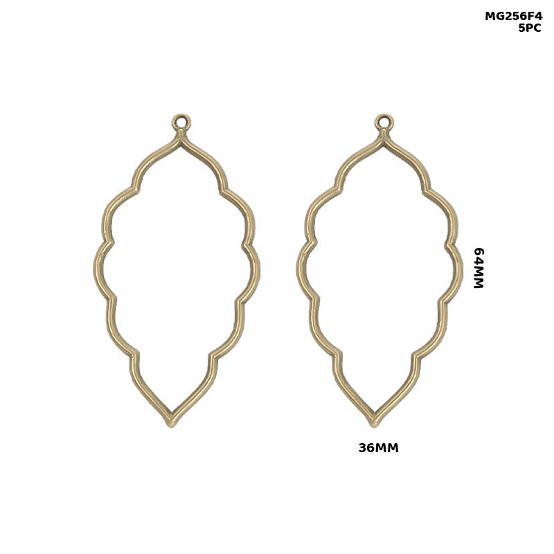 MG256F4 Bezels Leaf Shape Gold 5pc