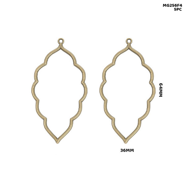 MG256F4 Bezels Leaf Shape Gold 5pc