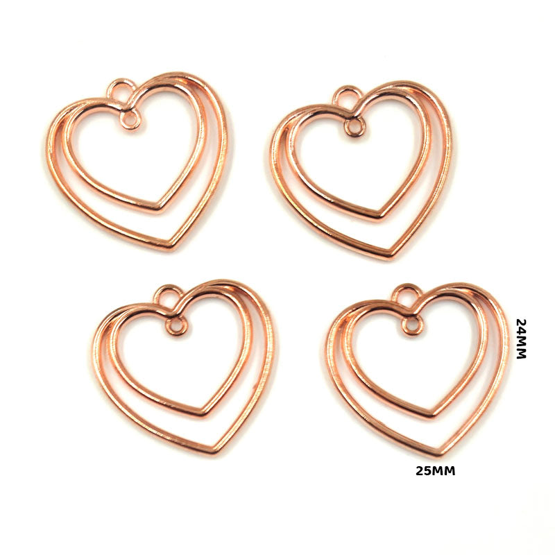 MG256L3 Bezels HeartShape RoseGold 5pc