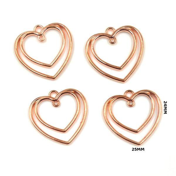 MG256L3 Bezels HeartShape RoseGold 5pc