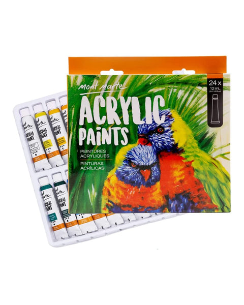 Mont Marte Acrylic Paint Set 24 Shades 12ml each